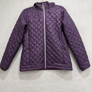 Cloudveil Jacket Womens Large Royal Purple Quilted Hooded Lightweight Insulated
